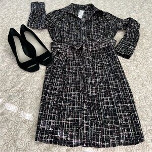 WHBM plaid shirt dress. Small petite. Great with boots or heels.